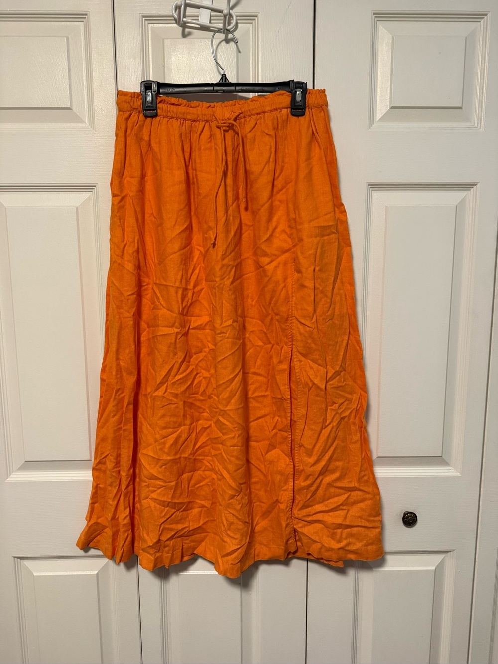 Abercrombie & Fitch Orange Drawstring Maxi Skirt